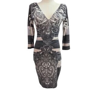 Wet Seal Women Vintage 90s Y2K Baddie Gothic Babydoll Rhinestone Bodycon Dress L